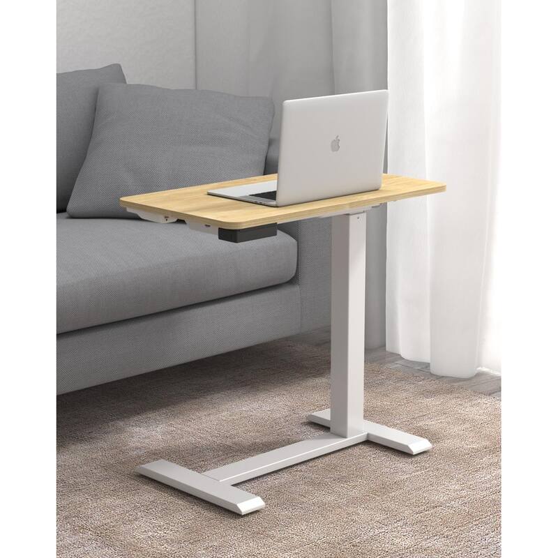 KOWO Electric Height Adjustable Side Table Soft Touch Bedside End Table with Quiet Motor, Modern Nightstand for Home & Office