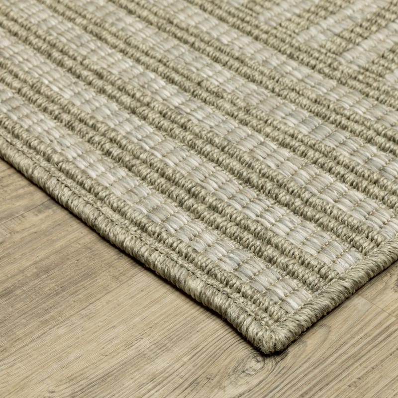 Vista Home Tangelo Woven Stripe Tan/Brown Ultimate Performance Rug.
