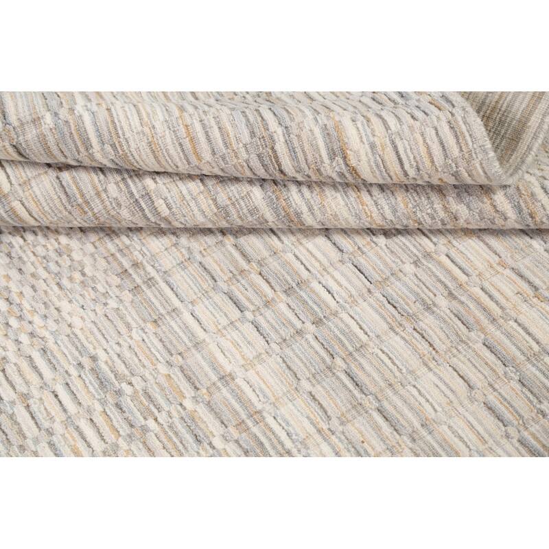 Geometric Modern Moroccan Oriental Wool Area Rug Hand-knotted - 4'8" x 7'7"