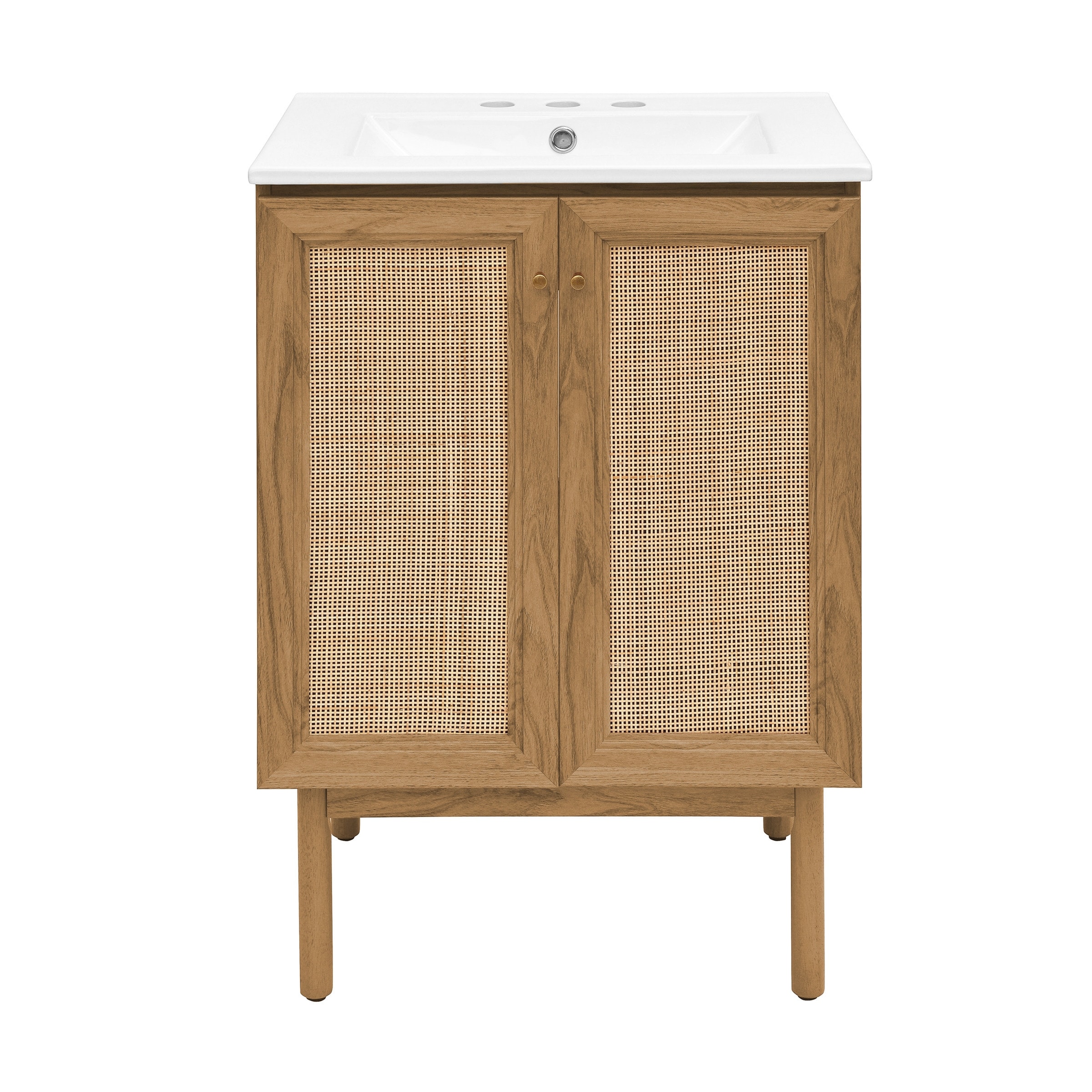 Classe 24 In. Oak Bathroom Vanity With White, 3-Hole Ceramic Sink Top