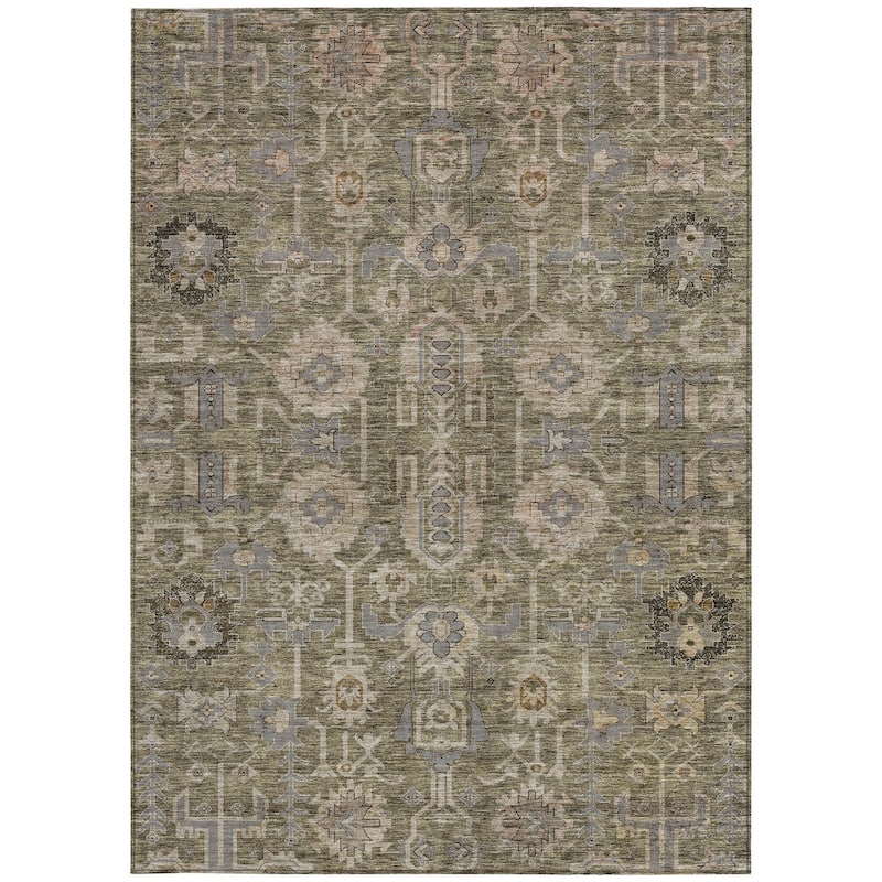 HomeRoots Oriental Traditional Rectangle Outdoor Rug