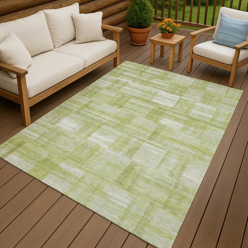 Machine Washable Indoor/ Outdoor Solid Hatches Chantille Rug