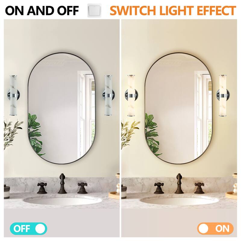 Set of 2 Resin Imitation Marble Texture Wall Light
