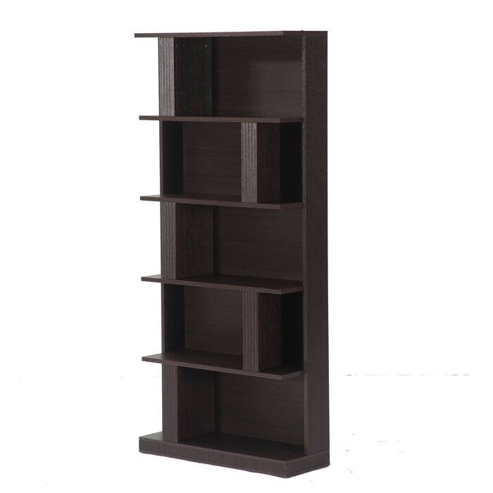5-Tier Modern Storage Bookshelf, 70-Inch Tall Black Bookcase - Black