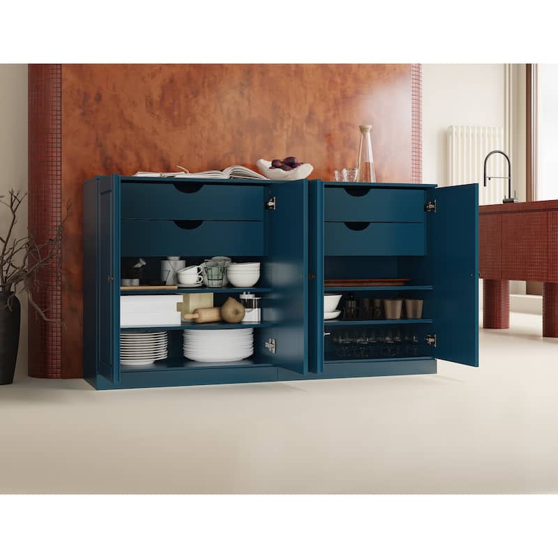 Palace Imports 100% Solid Wood 64" Sideboard with Solid Doors, 4-Drawers and Adjustable Shelves