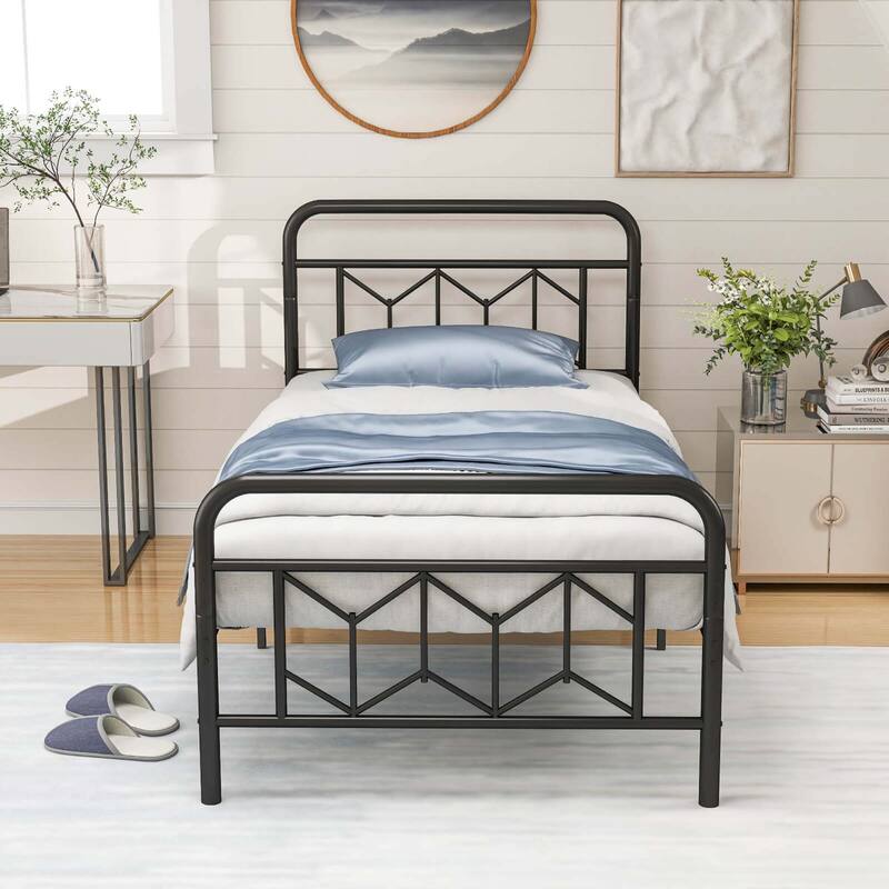 Costway Twin/Full/Queen/King Size Bed Frame Mattress Foundation with