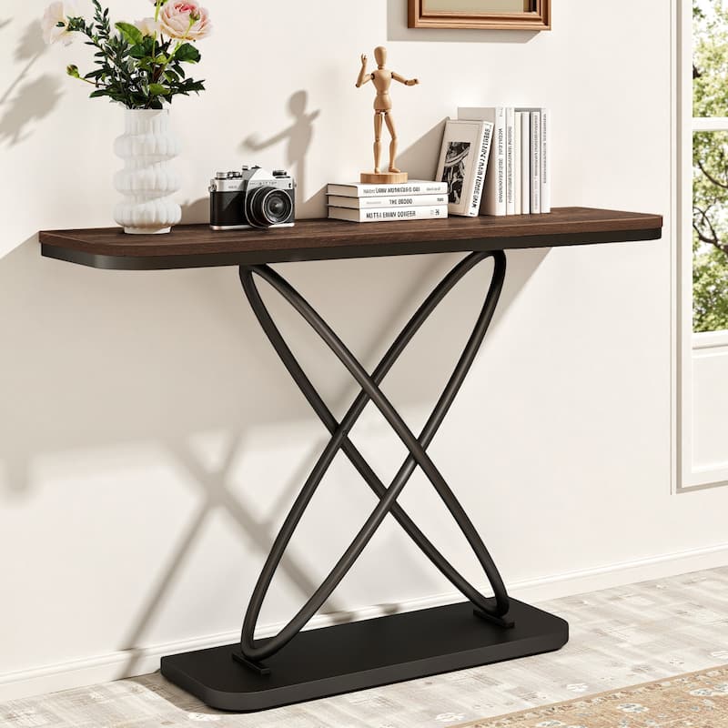 47.4" Industrial Console Table for Entryway Sofa Table - 47.4"L x 14"W x 32.8"H