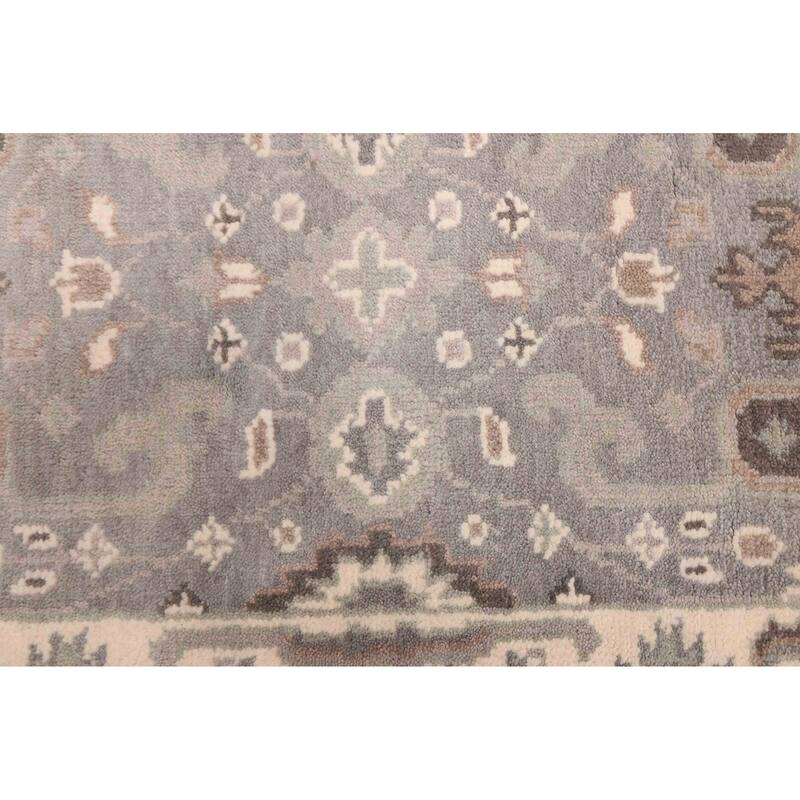 ECARPETGALLERY Hand-knotted Royal Oushak Grey Wool Rug - 2'6 x 11'9