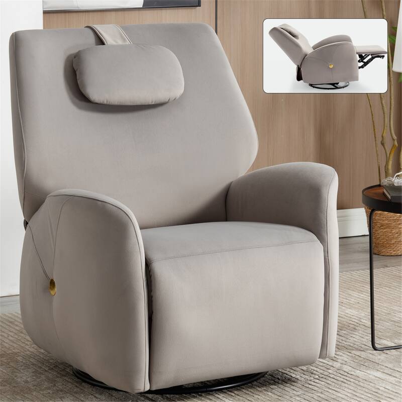 Swivel and Rocker Power Recliner Chair - Grey