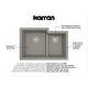 preview thumbnail 40 of 61, Karran 32" Undermount Large/Small Bowl Quartz Kitchen Sink Kit - 32" x 21.25" x 9"