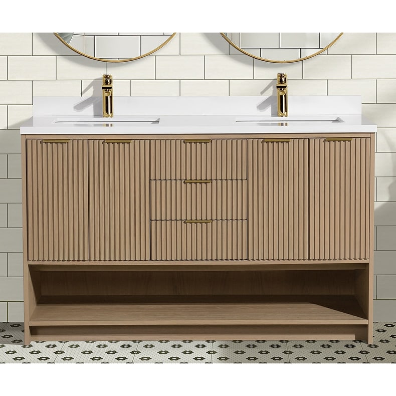 Ari Bath San Diego 55" Freestanding Bathroom Vanity Oak