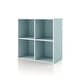 preview thumbnail 39 of 202, DH BASIC Modern Wood Customizable Stackable Storage Organizer - Cube Shelves, Drawer Cabinet, Bookcase with Doors by Denhour 4-Cube - Light Blue