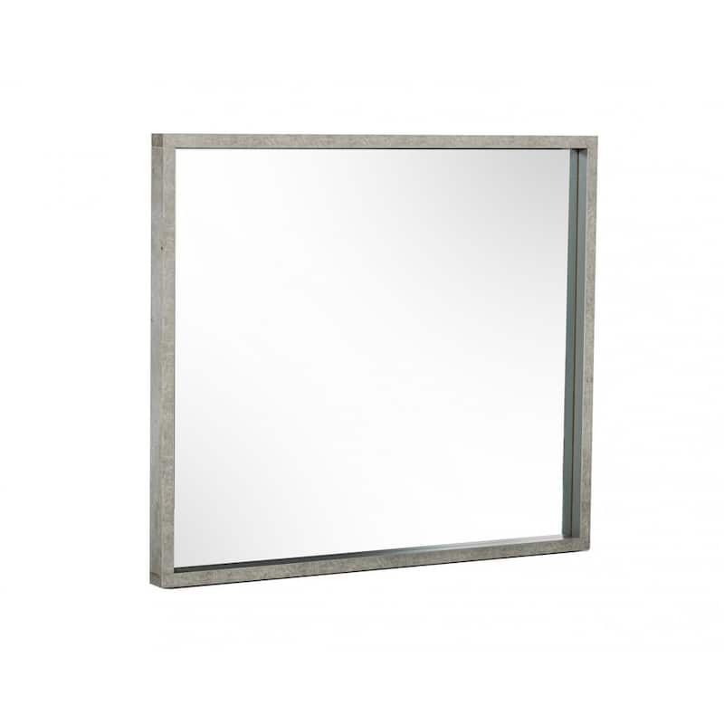 HomeRoots 34" Gray Faux Concrete Framed Accent Mirror - 40' X '34' X '2