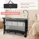 preview thumbnail 2 of 7, Black 5-in-1 Baby Bassinet Bedside Sleeper, 3 Height Adjustable Portable Baby Crib with Diaper Changer, Storage Bag & Music Box