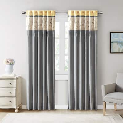 50'' x 84" Embroidered Curtain Panel (Single) - N/A