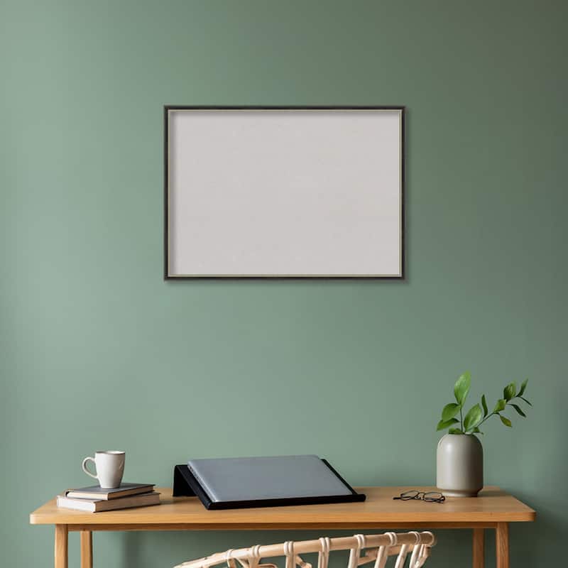 Theo Narrow Wood Framed Grey Corkboard Bulletin Board