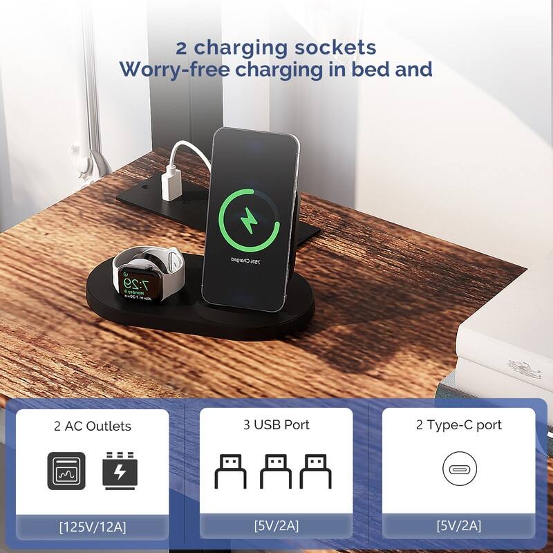 Twin Size Metal Bunk bed with Desk,Drawers,LED Strip,USB Charging Station, Guardrails and Ladder