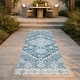 preview thumbnail 95 of 101, Machine Washable Indoor/ Outdoor Traditional Mankato Chantille Rug Teal - 2'3" x 7'6"