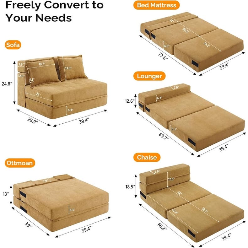 VINGLI 43'' W Single Sofa Bed