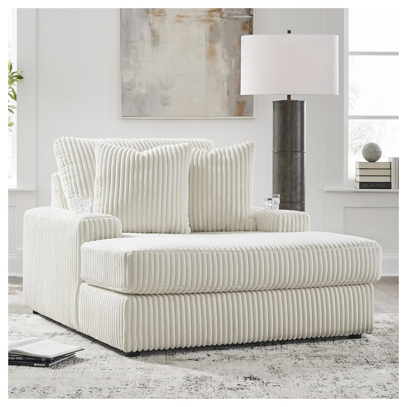 Signature Design by Ashley Lindyn Chaise - 51"W x 64"D x 40"H - Ivory