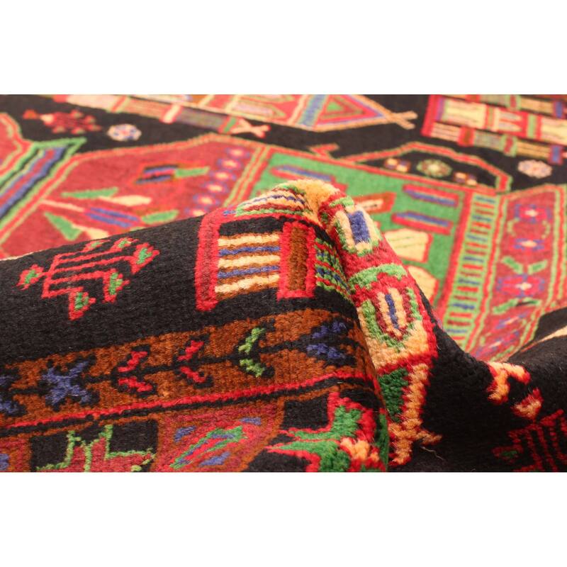 ECARPETGALLERY Hand-knotted Teimani Black Wool Rug - 3'2 x 4'9