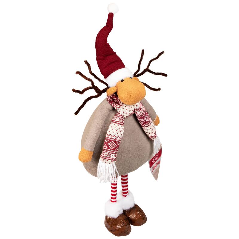 Plush Moose Merry Christmas Decoration - 24"
