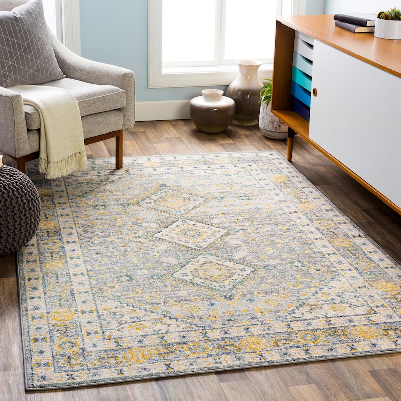 Livabliss Lisbon Traditional Area Rug - Light Grey - 7'10" x 10'
