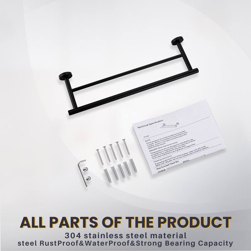 WOWOW Wall Mounted Stainless Steel Double Towel Bar