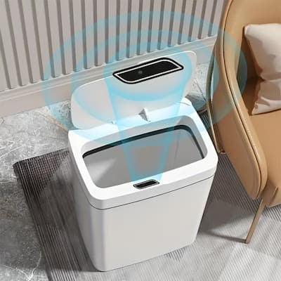 15L Touchless Motion Sensor Trash Can with Lid, Odor Control Bin for Bathroom, Kitchen, or Small Spaces