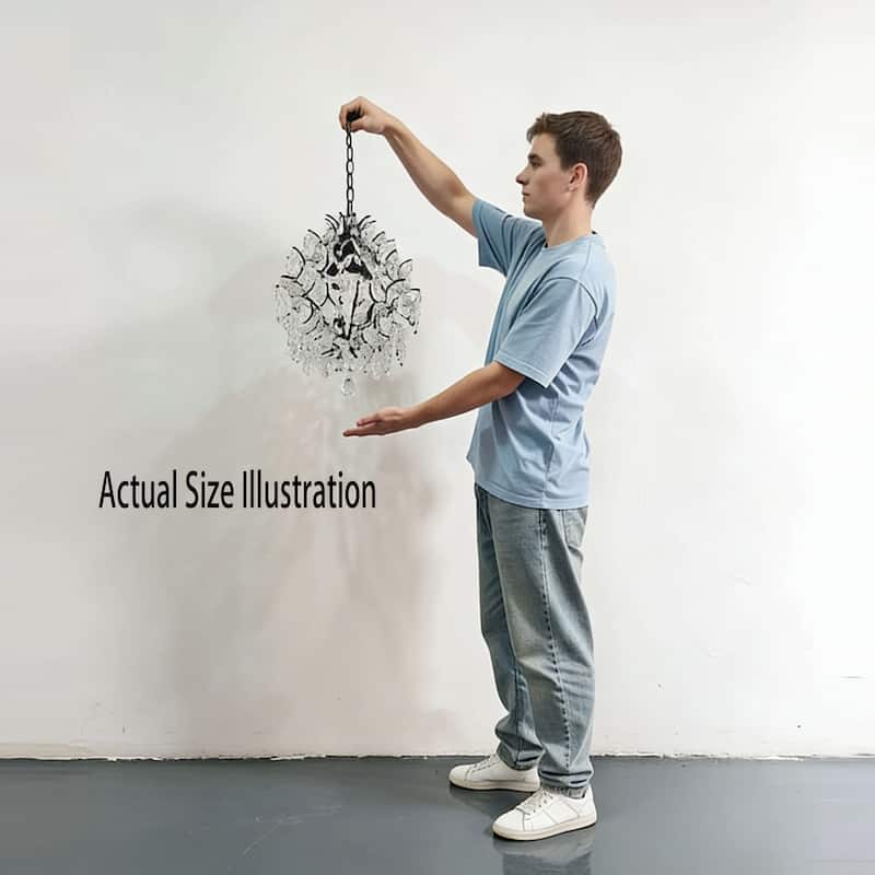 Dalia Antique Black 3-light Crystal Chandelier