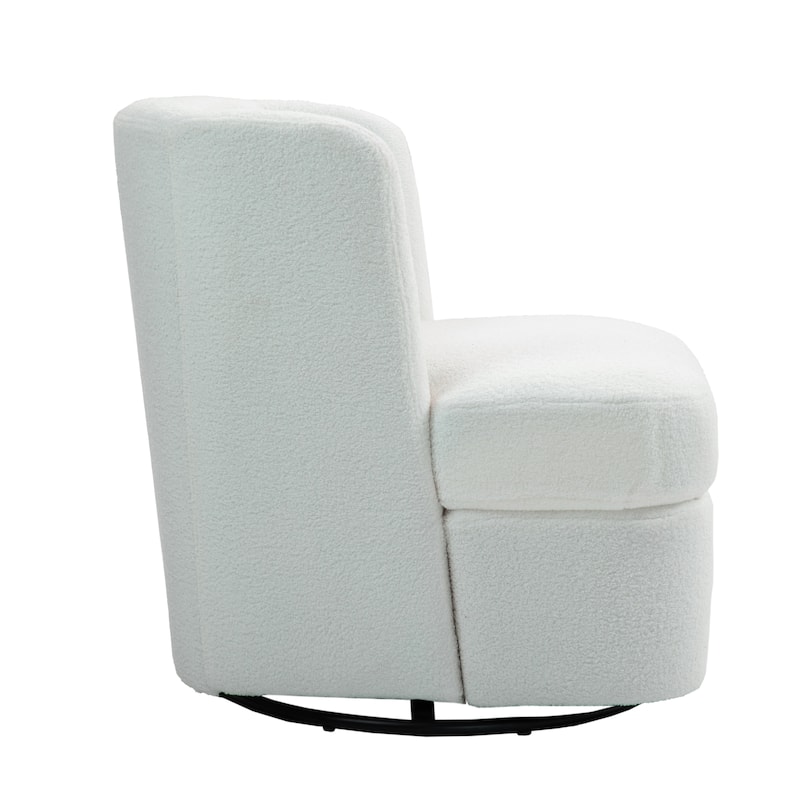 Upholstered Swivel Barrel Accent Chair