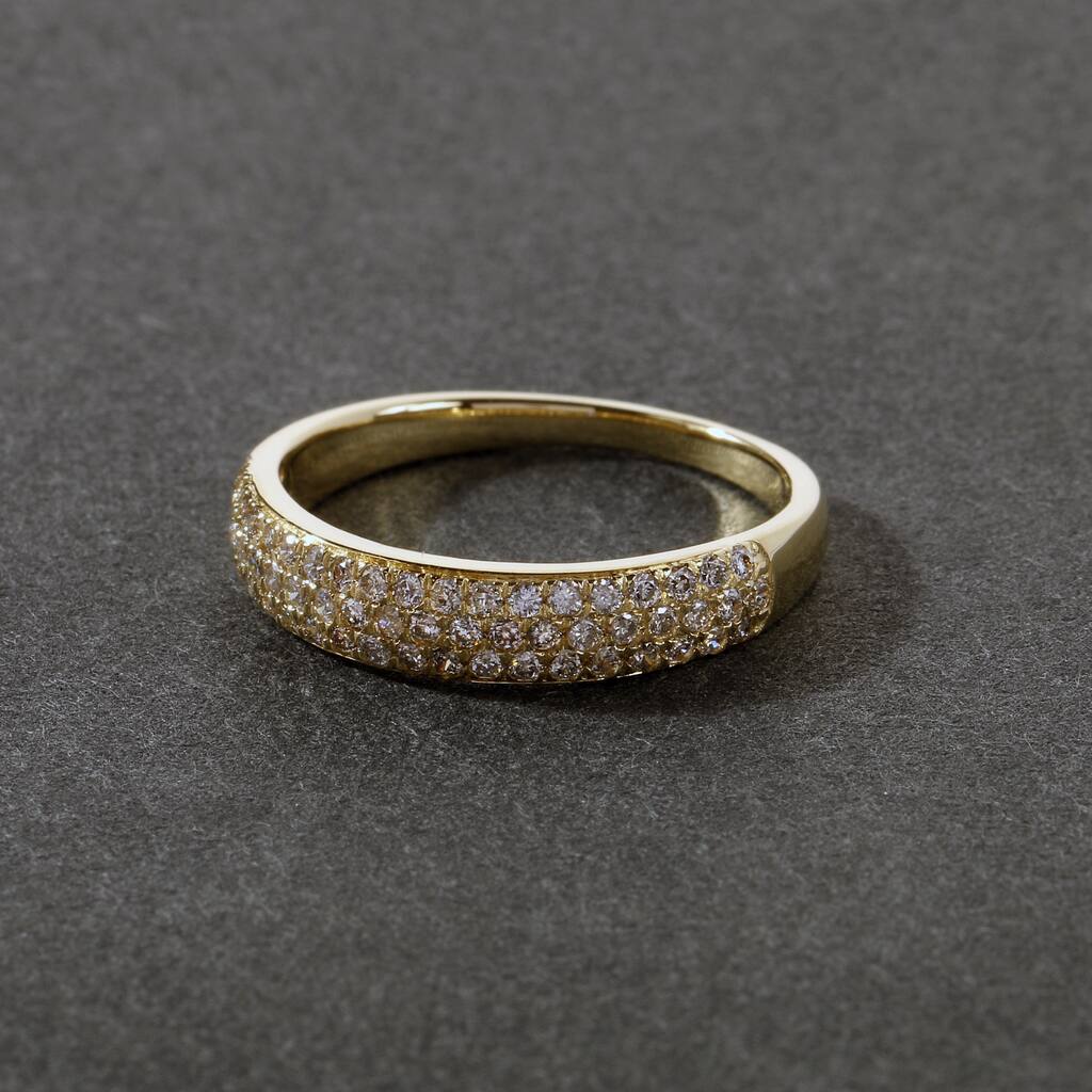 1/2ct TDW Cluster Diamond Wedding Band in 10K Yellow Gold for Women