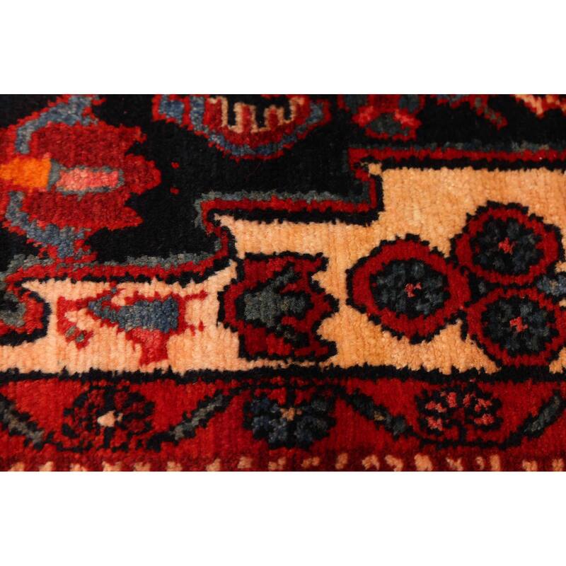 ECARPETGALLERY Hand-knotted Anatolian Vintage Dark Navy, Red Wool Rug - 4'10 x 9'11