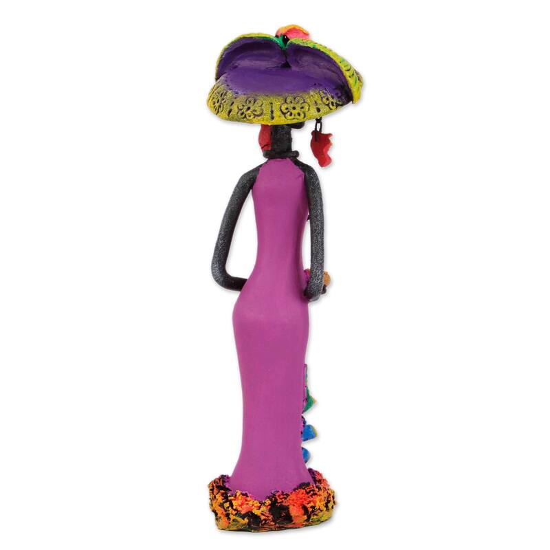 Ceramic statuette, 'Strolling Catrina'