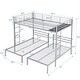 preview thumbnail 7 of 13, Full over Twin&Twin Size Bunk Bed with Built-in Shelf and Full-length Guardrail, Space-efficient, Silver