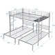 preview thumbnail 5 of 11, Industrial Design Full over Twin&Twin Size Metal Bunk Bed with Build-In Ladder,Safety Guardrail