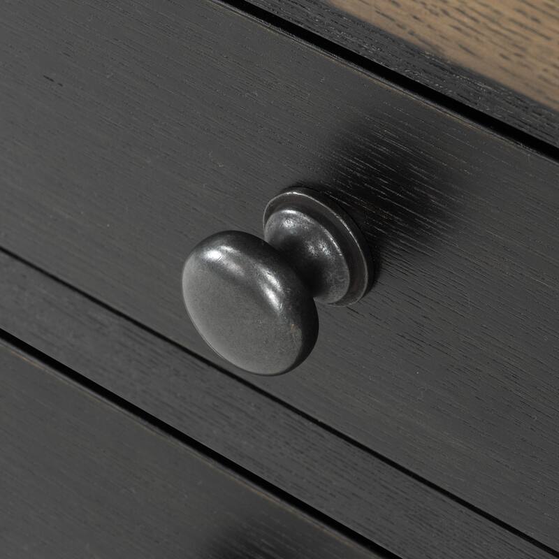 Furniture of America Lucan Farmhouse Black Solid Wood 3-Drawer Nightstand