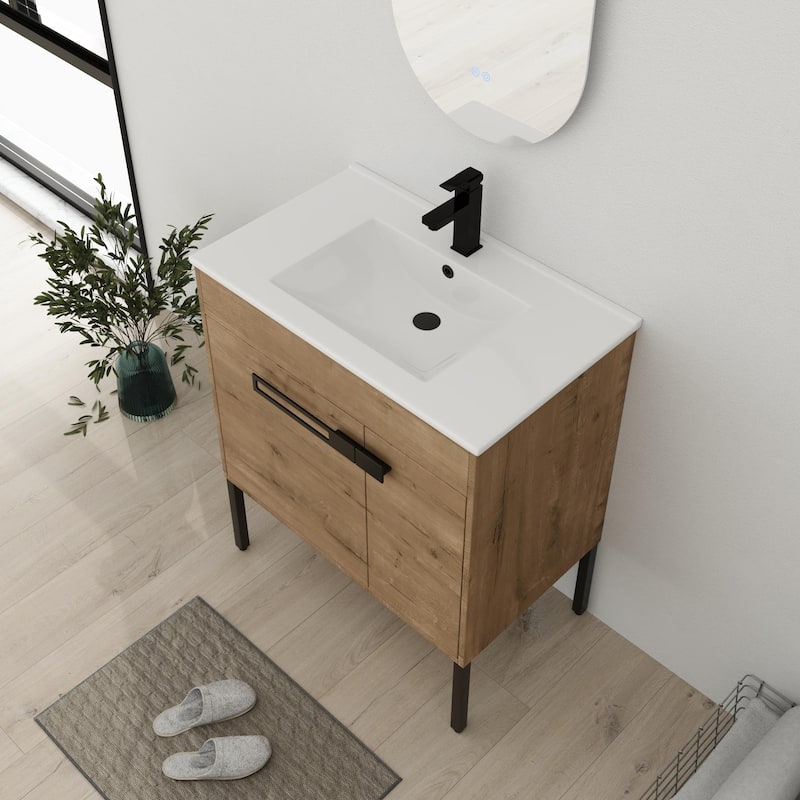 Bathroom Vanity With Sink In 24/30/36 Inch, Floating Bathroom Vanity or Freestanding Vanity With Soft Close Door