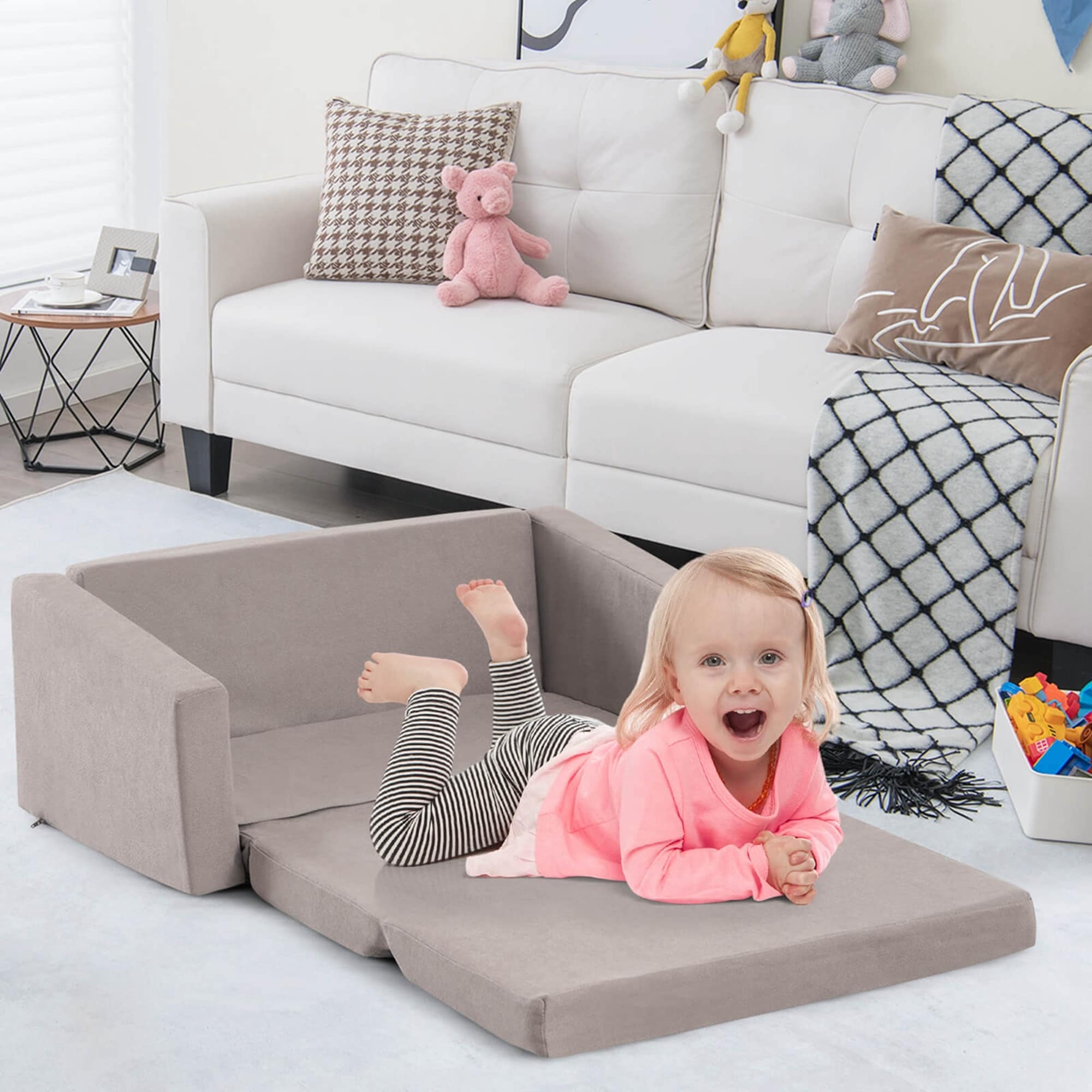 Honeyjoy 2 in 1 Toddler Fold out Couch Childrenundefineds Convertible Sofa to See Details On Sale Bed Bath Beyond 39620957