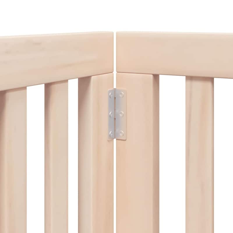 vidaXL Dog Gate Poplar wood Foldable Dog Gate Rectangular