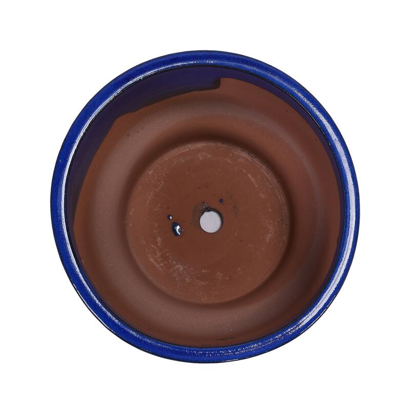 Handmade Indoor/Outdoor Ceramic Planter Set with Earthy Glossy Finish