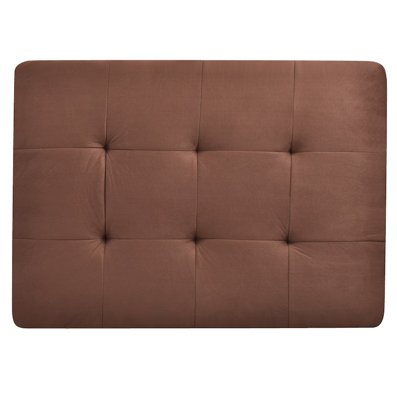 Two Tone Tufted Faux Leather Ottoman - 38" - Brown
