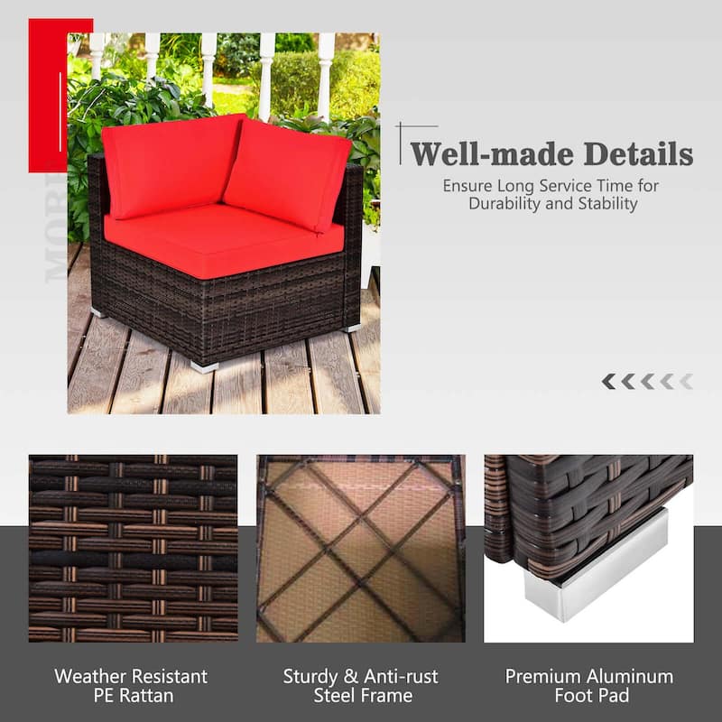Costway 7 PCS Patio Furniture Set with 35" Propane Gas Fire Pit Table - See Details