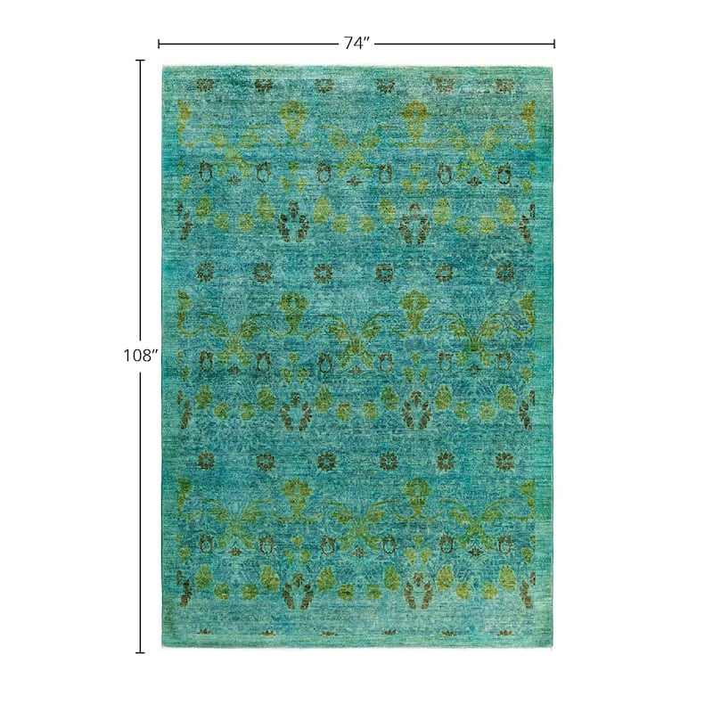 Contemporary Overdyed Wool Hand Knotted Area Rug - 6' 2" x 9' 0"