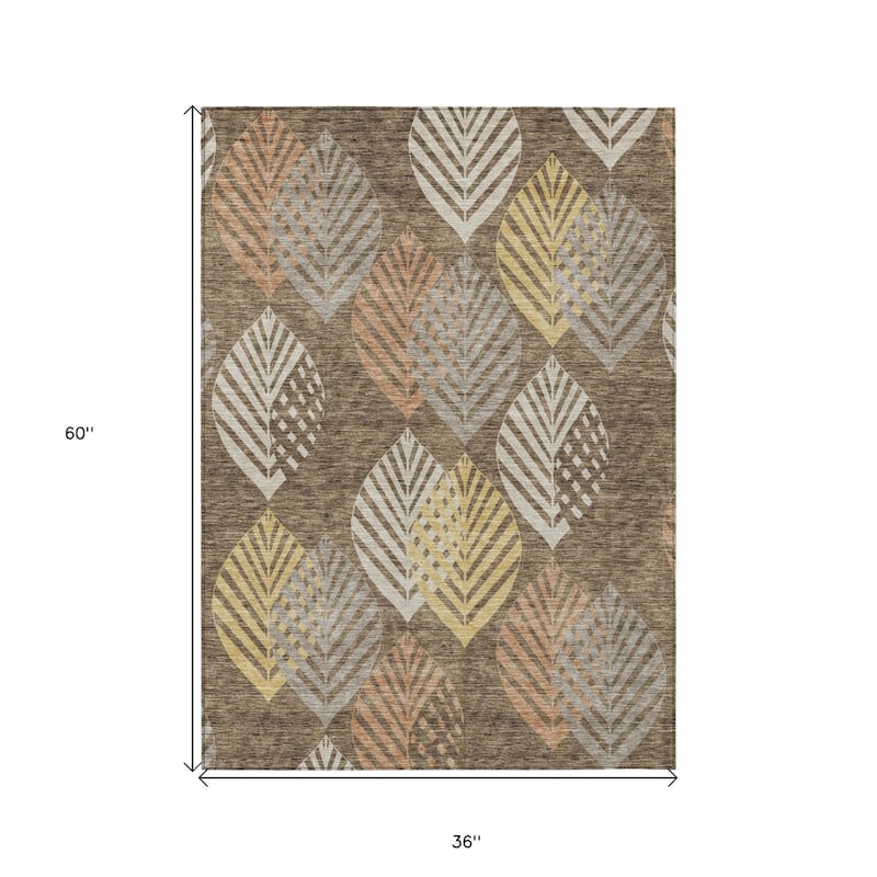 HomeRoots Floral Transitional Rectangle Outdoor Rug