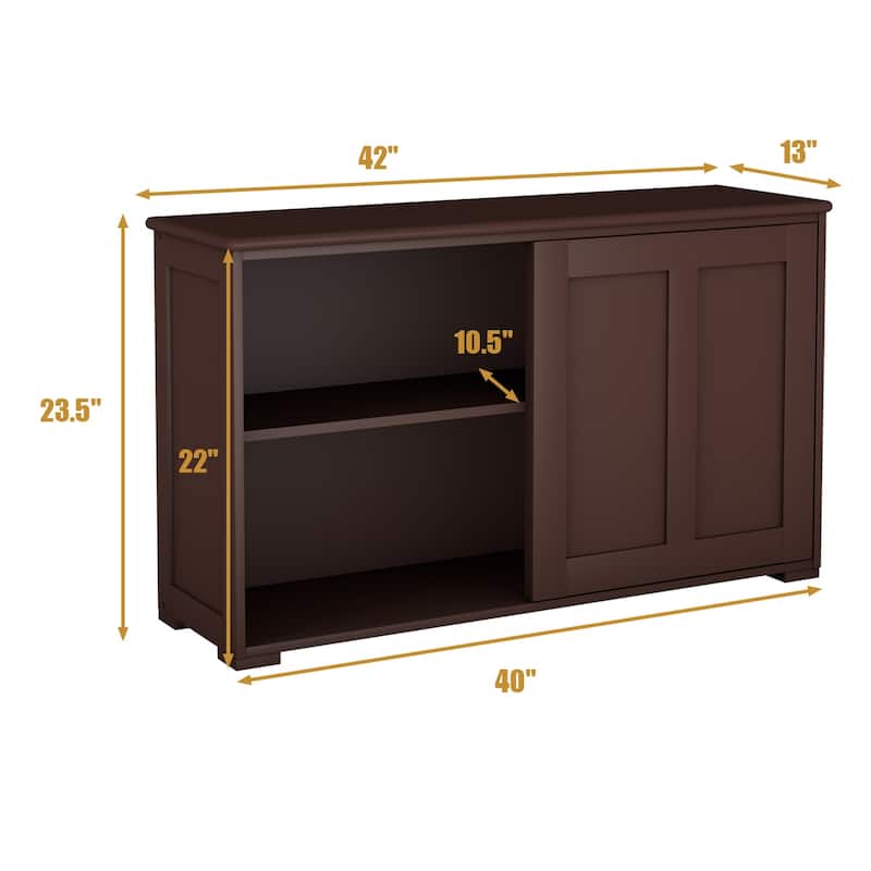 Copper Grove Okhangaron Wooden Storage Cabinet with Sliding Doors - N/A