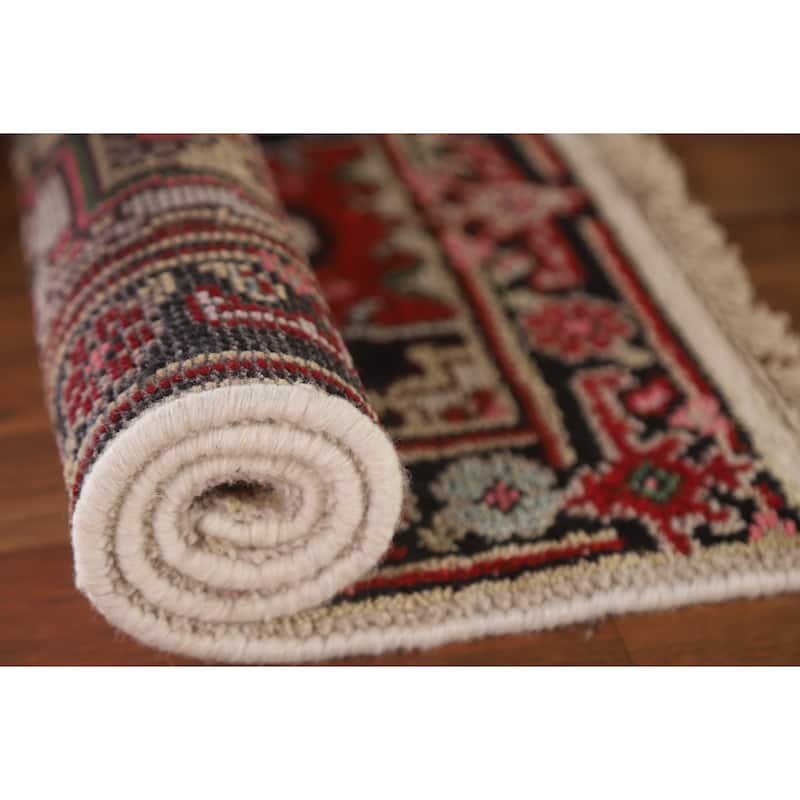Heriz Serapi Oriental Rug Hand-Knotted Wool Carpet - 2'0"x 3'0"