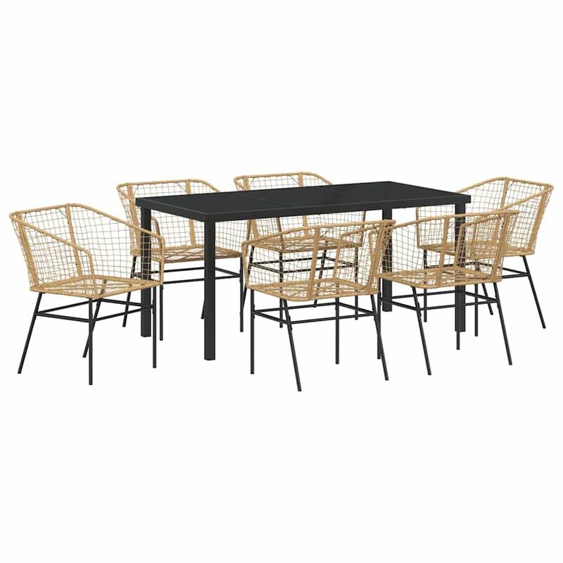 vidaXL Garden Dining Set Poly Rattan