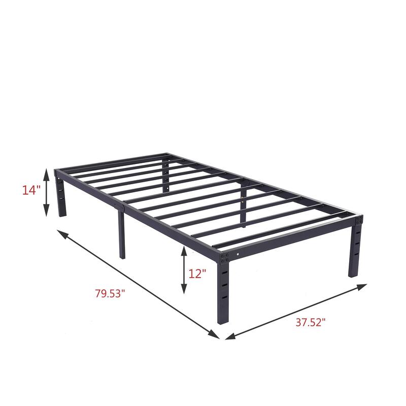 NNV 14" 3500 lbs Heavy Duty Bed Frame, Duty Steel Slat Metal Bed Frame