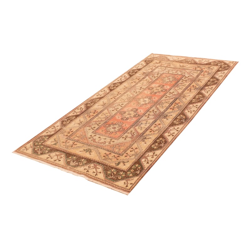 ECARPETGALLERY Hand-knotted Antalya Vintage Salmon Wool Rug - 5'6 x 10'4